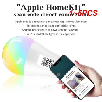 1 ~ 5ШТ Сертифицирани Homekit led smart крушки Wi-Fi, Siri Voice APP Control, RGB нощна светлина за дома комплект, приложение Алекса