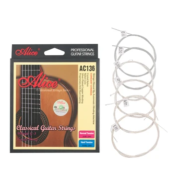 1 КОМПЛЕКТ струни за класическа китара, Alice AC136 Кристални Найлонови струни С посребрена медна намотка 1-6-аз струнни Аксесоари за китара