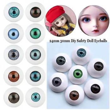 1 чифт акрил око кукли 24 мм, 30 мм, очната ябълка кукли за направата на кукли BJD, занаяти, аксесоари за очите, безопасни части за куклено животни