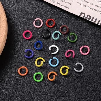 10 бр./лот, 8/10 мм, разноцветни метални пръстени с отворени единични вериги, разъемное пръстен за бижута, аксесоари за находки