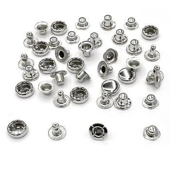 10 мм Малки Метални Ключалки За Закрепване на Чантата Закопчалката-Rivet Сребристо- 
