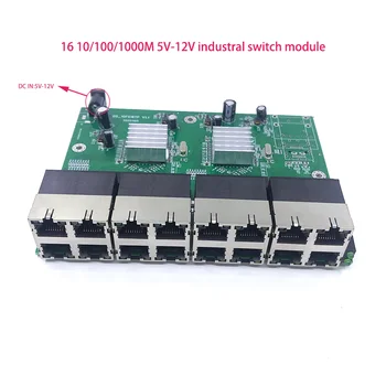 1000 М Unmanaged switch 16 порта 10/100/1000 М промишлен Ethernet модул PCBA такса OEM с Автоматично определението Пристанища