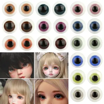 12 Стилове 8 мм Синьо-Черни Стъклени Очи Очната Ябълка За 1/6 Кукли BJD САМ Изработка на Кукли Занаяти Мечка Животни САМ Кукли стоп-моушън Сигурност Меки