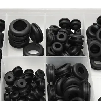 180 бр Черни Гумени Шайби, уплътнения, втулок, Комплект подложки за кабели, комплект подложки за кабели
