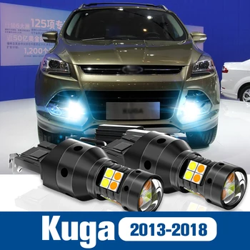 2 елемента led Двухрежимный указател на завоя + Дневна ходова светлини DRL Аксесоари Canbus за Ford Kuga 2013-2018 2014 2015 2016 2017