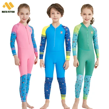 2023 Нов детски cartoony водолазный костюм, едно парче слънцезащитен трико с дълъг ръкав, плажен быстросохнущий костюм за сърф, бански костюми