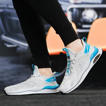 2023 нови обувки за мъже, Мъжки Вулканизированная обувки с кръстосани шнур, Топла Разпродажба, Модни маратонки от дишаща мрежа с кръгла пръсти, подходящи по цвят