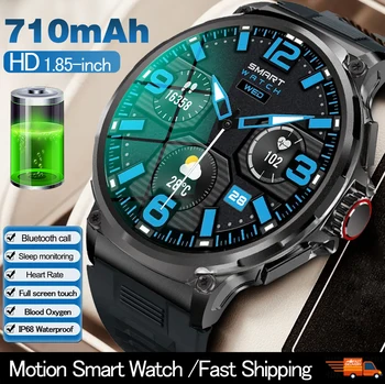 2023 Новите Смарт часовници Bluetooth Покана За Мъже с AMOLED 1,85-инчов HD екран, Спортни Фитнес часовник за измерване на Сърдечната Честота с акумулаторна батерия 710 mah, Умни Часовници