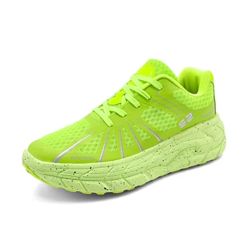 2023 Флуоресцентни зелени маратонки за мъже, маратонки унисекс за жени, спортни обувки за бягане на открито, тенденция спортни обувки за двойки