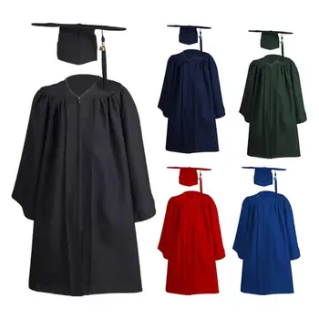 2023 Шапчица и кмет на Унисекс Униформи за възрастни, халат за гимназисти и бакалаври от колежи, 5 цвята, комплект кисточек за абитуриентски рокли, шапка