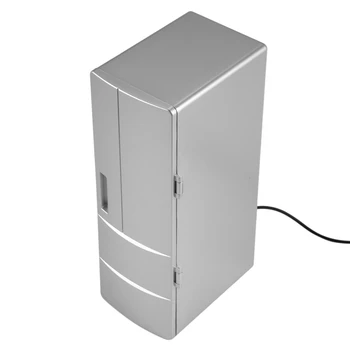 2X хладилник с мини-USB-хладилник с фризер, интеркулер и грелкой за консерви, напитки, бира, хладилника за пътуване, хладилник-льдогенератора, колата, офиса, преносим употреба