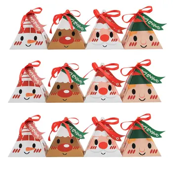 30шт Коледно опаковане на Подарък пакет Кутии с шоколадови бонбони за деца, рожден Ден, Кутия за сватба подаръци Опаковка Хартиени торби Събитие Коледни аксесоари за партита