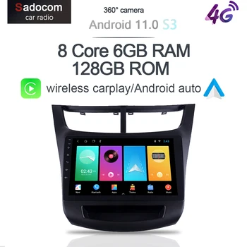 360 място Carplay 6G + 128G Android 11,0 автомобилен плейър GPS, WIFI, Bluetooth RDS радио за Chevrolet Sail aveo 2015 2016 2017 2018 2019