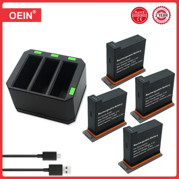 4 бр. Батерии за DJI Osmo Action Camera Батерия 1300 mah Канален USB Зарядно Устройство bateria 