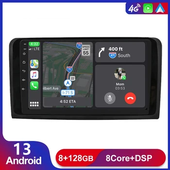 4G Автомобилното Радио за Mercedes Benz ML GL ML350 GL320 X164 2005-2009 Android 13 DSP Плейър GPS Навигация Carplay 2 din Без DVD