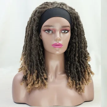 5 цвята, Скъпа Африканска превръзка на главата с дължина 3/4, дълъг кафяв и светла перука с гъвкави проводници за жени, Коледни перуки за cosplay на Хелоуин.