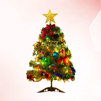 50-см Изкуствена Коледна Елха, Многоцветни Led светлини, Набор от празнични декорации за прозорци