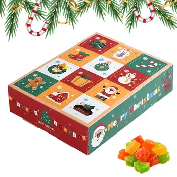 5шт Коледен подарък кутия с 12 мрежи САМ Детски адвент-календар за обратно броене, ткнутый пръст, Изненада 2024, Коледни подаръци, украса