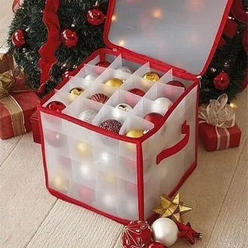 64 Окото, Прозрачна Коледна топка, Празнична украса, Чанта за съхранение, Кутия за съхранение, Контейнери за съхраняване на Коледни топки от полипропилен