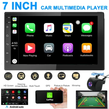 7-инчов Авто радио Android Мултимедиен плейър GPS Навигация Авто Стерео Радио с MirrorLink Android Carplay с AHD по избор