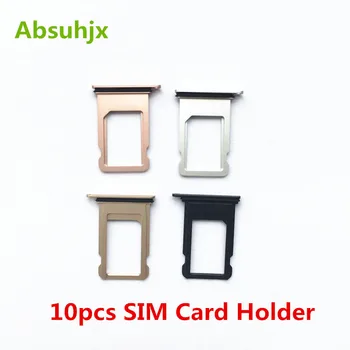 Absuhjx 10шт Тава за SIM карта за iPhone 7 8 6 6S Plus 7P 7G X XS Слот За Притежателя на СИМ-карта и Адаптер За Четене на Резервни Части