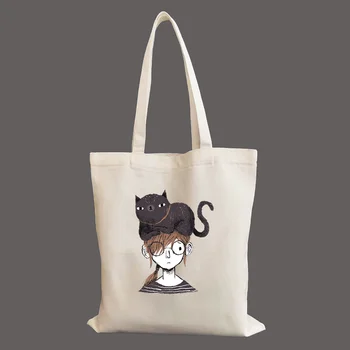 Catnipulation Love Cats graphic Shopper Bag Пазарска Чанта-Тоут Чанта През рамо Холщовые Чанти Голям Капацитет Чанта за колеж