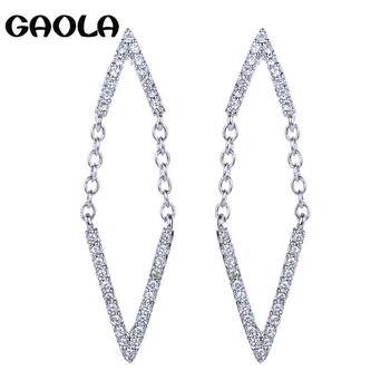 GAOLA Fashion Популярна чаровната кристални обици, специални циркониеви висящи обеци GLE4591
