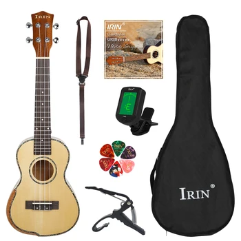 KRUSU 23-инчов 4-Струнен ukulele От масивно Дърво, Хавайска Китара, Определени с Футляром, Аксесоар, Професионална ukulele с Смърч Панел за Практики