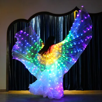 Led Преливащи електронни светлинни танцови крила Костюми за танц на корема Празнично шоу Танцови Isis Луминесцентни лампи Isis Wing Деца