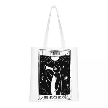 Noot Noot, чанта за пазаруване с забавен пингвин, дамски холщовая чанта-тоут, преносими реколта чанти за пазаруване Rainbow Pingu