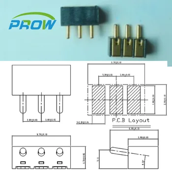 [PR] пого пинов конектор Разстояние между страничните сварными конци 3,0 мм, 9.7x8.3x3.7 мм Безплатна доставка 3P N73 P pin