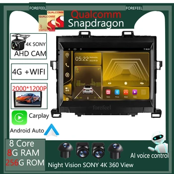 Qualcomm 360 cam Безжичен Carplay Android За Toyota Alphard H20 2008-2014 Авто Радио Мултимедиен Плейър Навигация QLED IPS