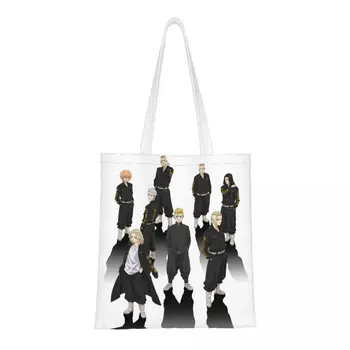 Tokyo Revengers Takemichi Женствена чанта през рамо Chifuyu Mitsuya Baji Draken Множество чанта за пазаруване Симпатична чанта за пазаруване с голям капацитет