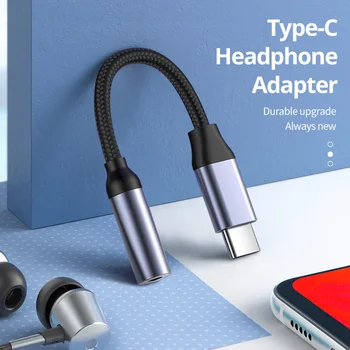 USB Type C До 3.5 мм Aux Адаптер Type-c 3,5-Разъемный аудио кабел За Слушалки Конвертор Кабели Samsung S22 Xiaomi 12 POCO Huawei iPad