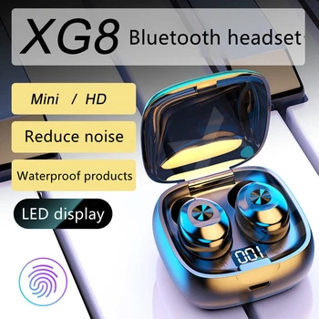 XG8 Bluetooth 5.2 TWS Слушалки Спортни Слушалки Цифрови Безжични Сензорни Мини Слушалки Стерео Слушалки-втулки С шумопотискане