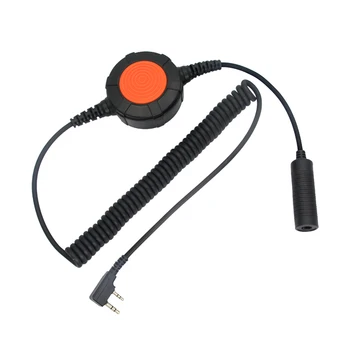 XIERDE Тактическа слушалки U94 ПР с оранжев бутон, адаптер за свързване на слушалки за радиостанции 7,1 мм, слушалки за двупосочна