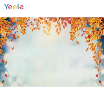 Yeele Dreamy Yellow Leaves Branch Newboorn Фонове за портретна фотография, Индивидуални сватбени Фотофоны за фото студио