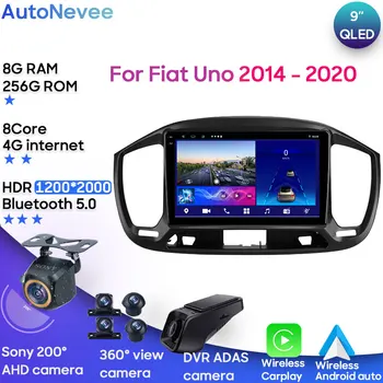 Авто мултимедиен Android за Fiat Uno 2014-2020 Процесор Автомагнитола Стерео Главното устройство Плейър GPS Навигация QLED екран БТ Без 2din DVD