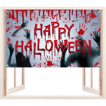 Банер за кървавата парти за Хелоуин, кърпа с кървав принтом на Хелоуин, декор за фотосесия за Хелоуин, реквизит за партита, начало декор за Хелоуин