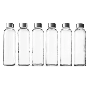 Висококачествена Боросиликатная спортна стъклена бутилка за вода с капаци, натурална, не съдържа бисфенол А, екологично чиста, За направата на сок