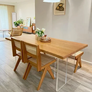 Водоустойчив дизайн, маса за Хранене Правоъгълник Хол Акрилна изолация на масата за закуска Дървени мебели за дома De Mesa Comedor