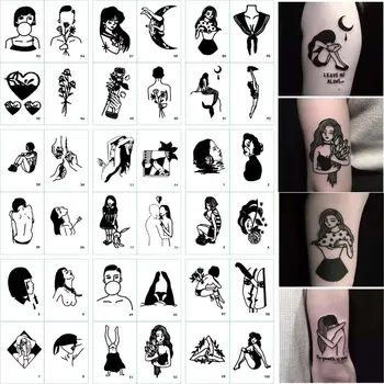 Дамски парти, боди арт, инструмент за красотата на ръцете, краката, цветя, татуировки, временни татуировки, tattoo-етикети, черна фалшива татуировка