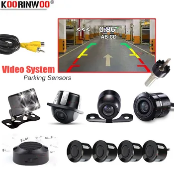 Двуядрен Процесор Koorinwoo Автомобилна видео система Сензори за Паркиране С Камера, Камера за задно виждане Сигнал Зумер 12 В Система за Помощ При паркиране