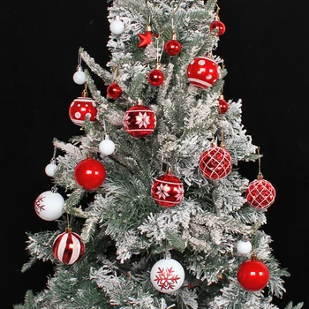 Декорация за коледни топки 42 бр. Комплект украси за коледната елха с линия за окачване Коледна окачен декор за дома на празнични партита