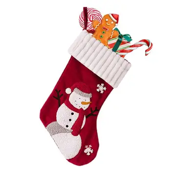 Детски Коледен Отглеждане на Сладък 3D Кадифени Чорапи Подарък Чанта Коледна Тема Ръчно изработени 3D Подарък Чанта За Семейна Коледа Част