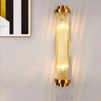 Европейският светлина Луксозен Модерен минималистичен Led Кристална стена лампа 220V ТЕЛЕВИЗИЯ Фон Стълбище Преминаване Прикроватное осветление спални