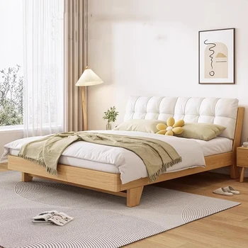 Евтина мека двойно легло от стиропор, Дизайнерски Голямо двойно легло с модерен дизайн, на човешкия пол, Съвременни мебели Cama за брака в скандинавски стил