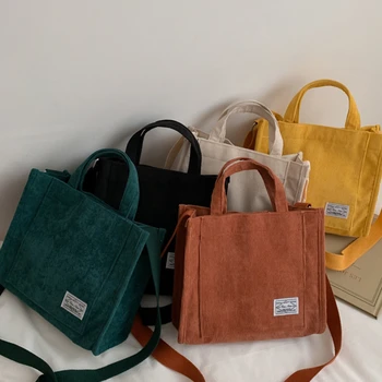 Ежедневни дамски чанти-тоут от вельвета, чанти през рамо в ретро стил, холщовые чанта през рамо за жени 2024, памучни торби с цип, луксозни дизайнерски