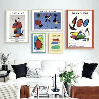 Жоан Миро Известната картина на Галерия за абстрактно изкуство Плакати и щампи Живопис върху платно Картини на стена Декоративен Интериор за дома