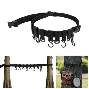 Закачалки за инвентар на колана за дърво, държач за аксесоари с няколко куки, ловни принадлежности, закачалки за ловно облекло на дървото A2UF